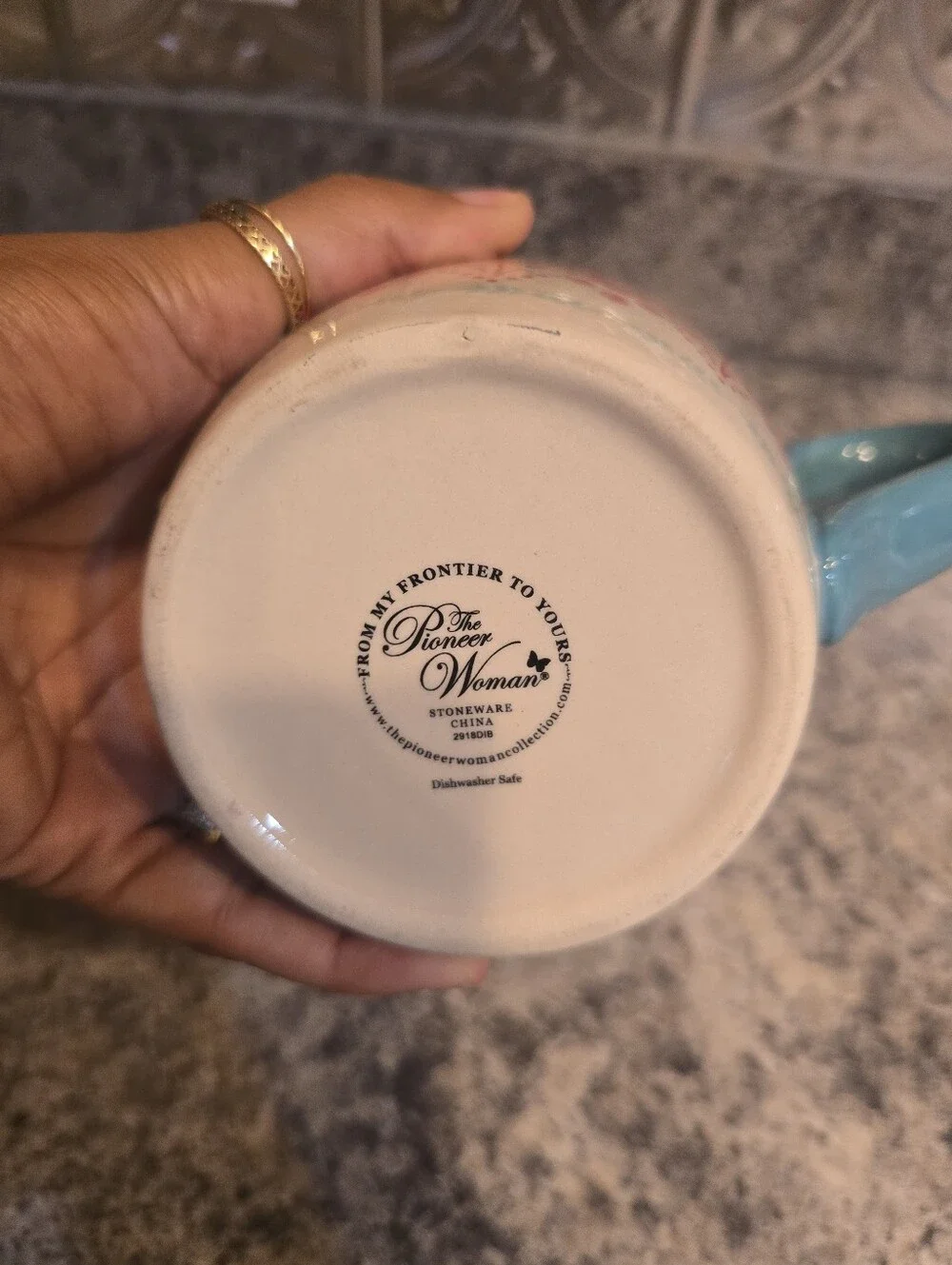 The Pioneer Woman Vintage Floral 4-Cup/ 1 Quart Stoneware Measuring Cup
